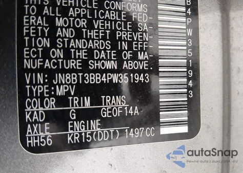 2023 Nissan Rogue Sv Intelligent Awd from USA, damaged, VIN JN8BT3BB4PW351943